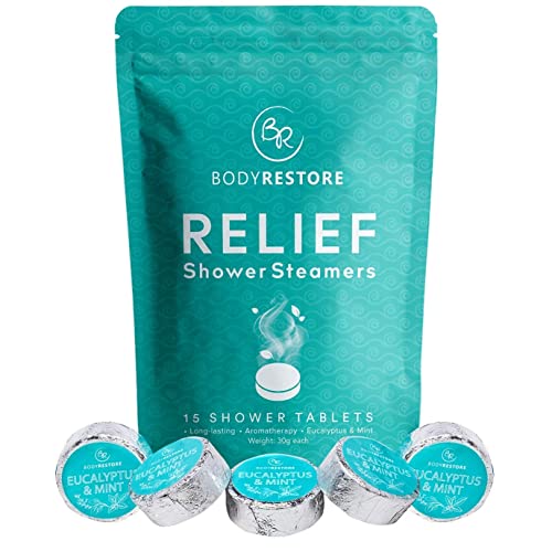 BodyRestore Shower Steamers Aromatherapy – Christmas Gifts for Women and Men (Eucalyptus, 15 Count (Pack of 1))