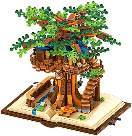 PinkBee Ideas Treehouse Friends Forest Tree House Building Kit Girls Friendship Jungle House Toys Set Creative Book Adventure Playset Display for Adults Challenging Gifts for Boys Kids 8-12, 6-12,7-9