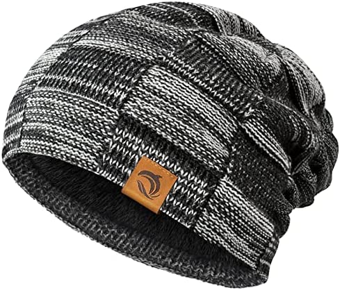 URECOVER Beanie Hats Gifts for Men Women: Unisex Winter Slouchy Knit Fleece Cap Christmas Stocking Stuffers for Teens Adults